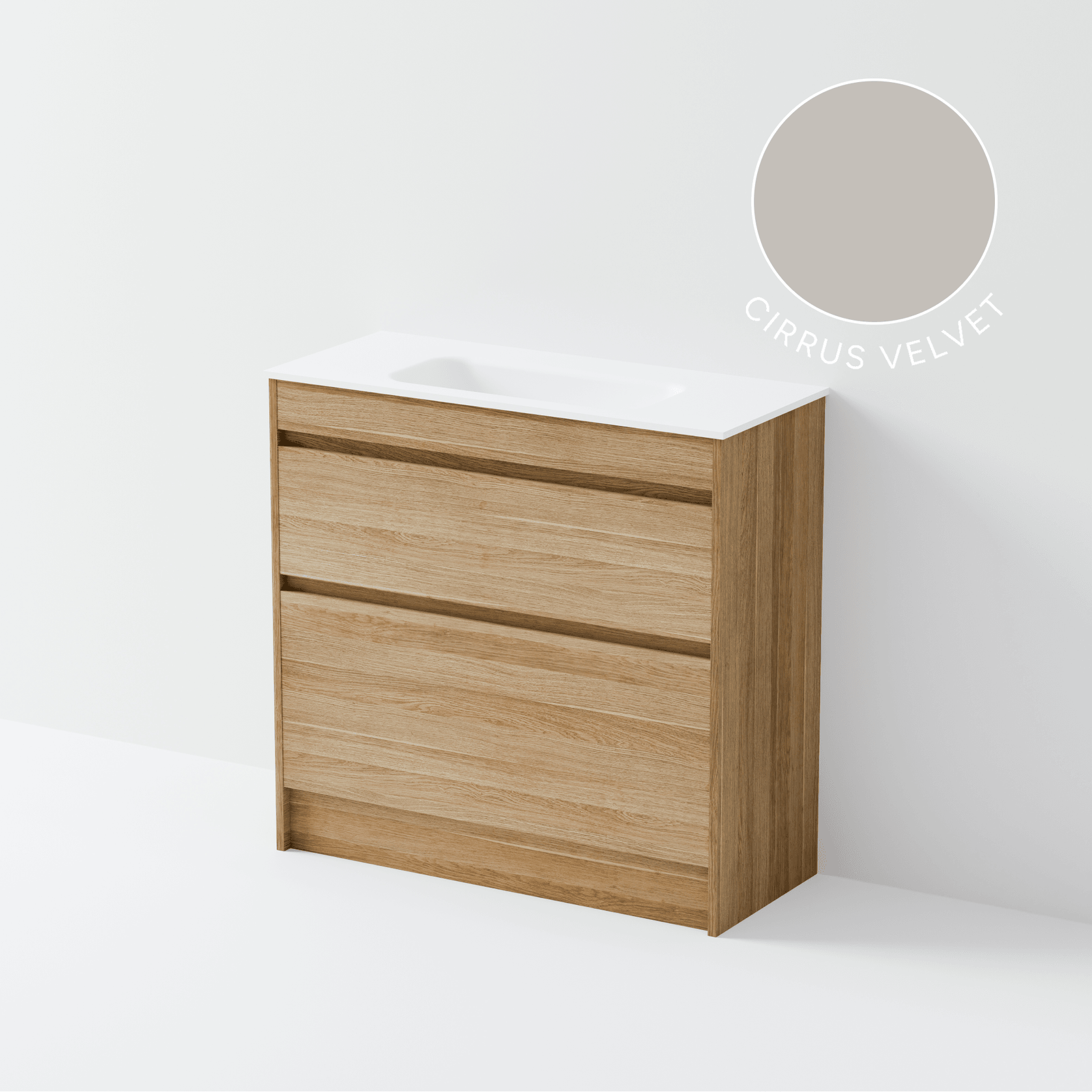 Luxe 900 Slim Floorstanding Vanity | 2 Drawer gallery detail image