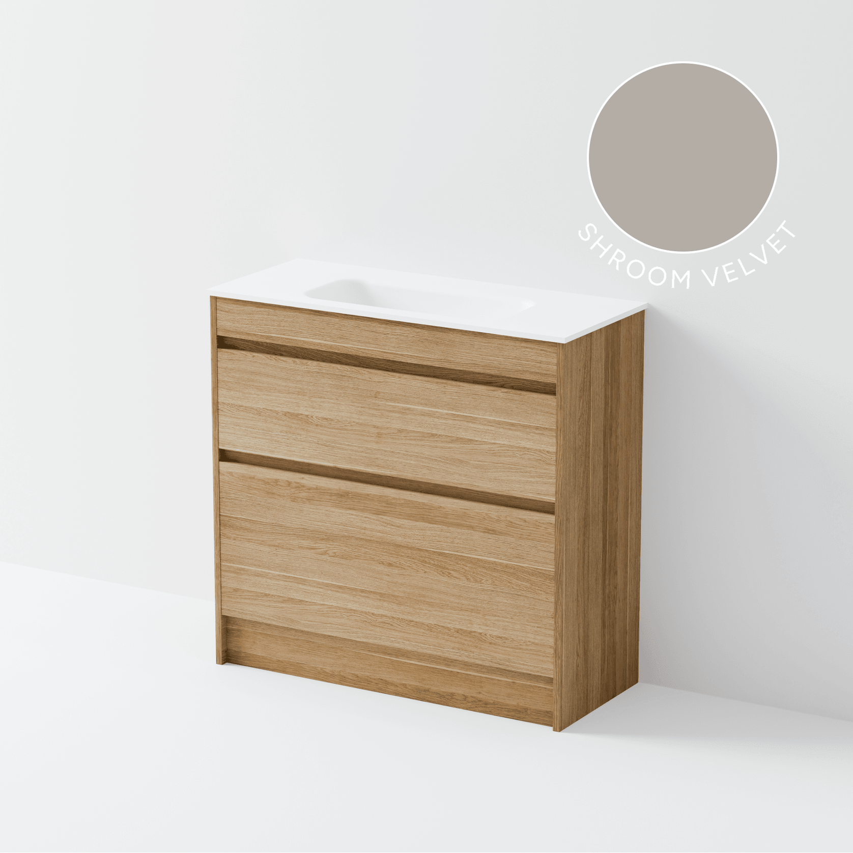 Luxe 900 Slim Floorstanding Vanity | 2 Drawer gallery detail image