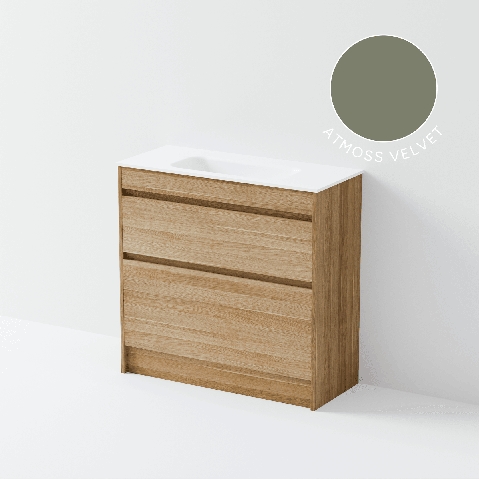 Luxe 900 Slim Floorstanding Vanity | 2 Drawer gallery detail image