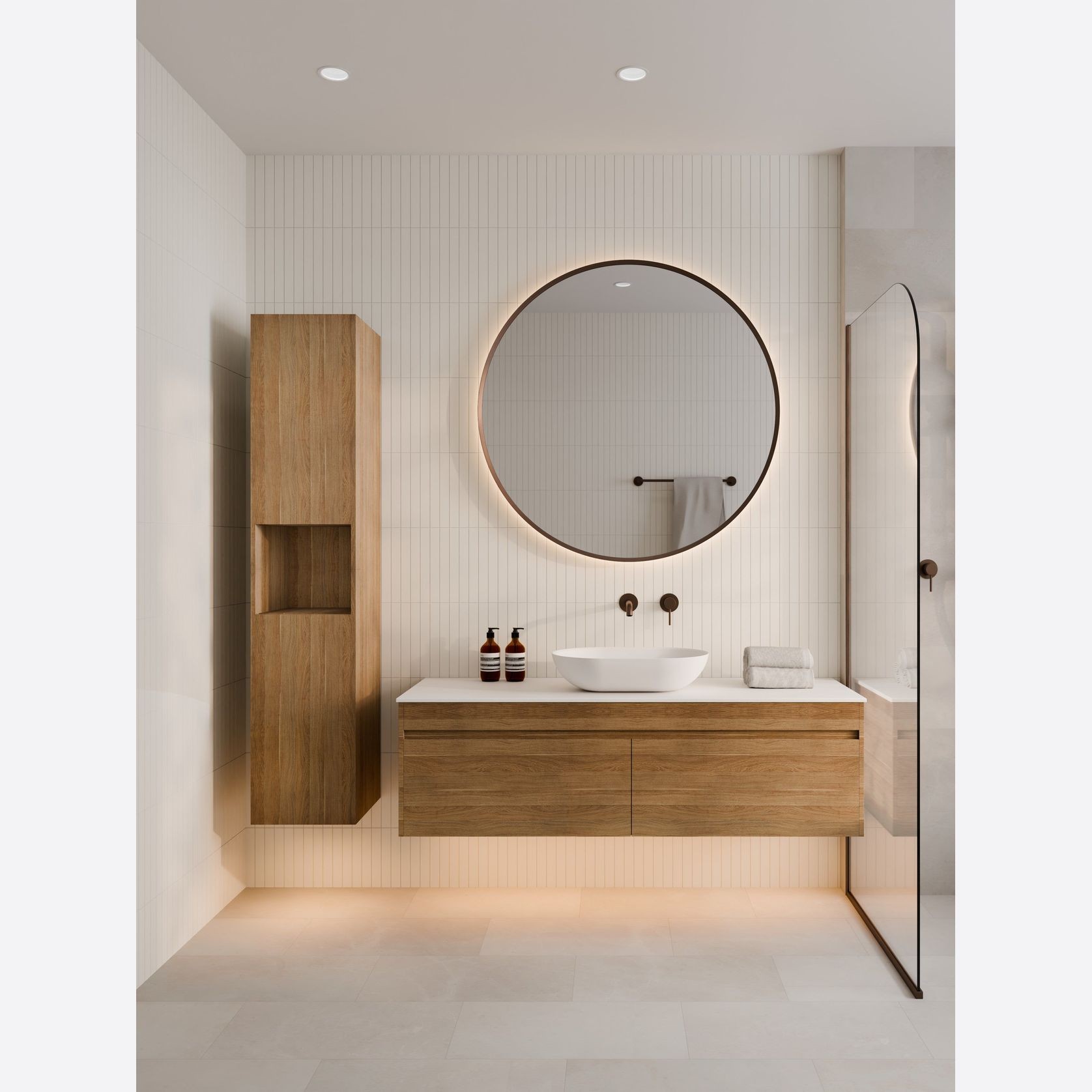 Luxe Tall Bathroom Storage Cabinet gallery detail image
