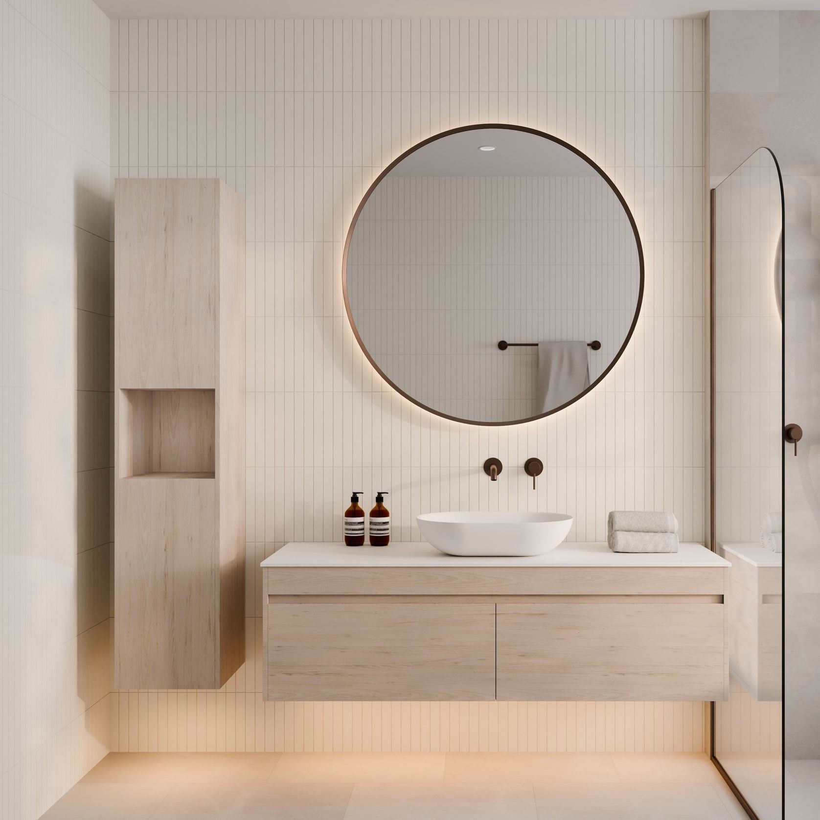 Luxe Tall Bathroom Storage Cabinet gallery detail image