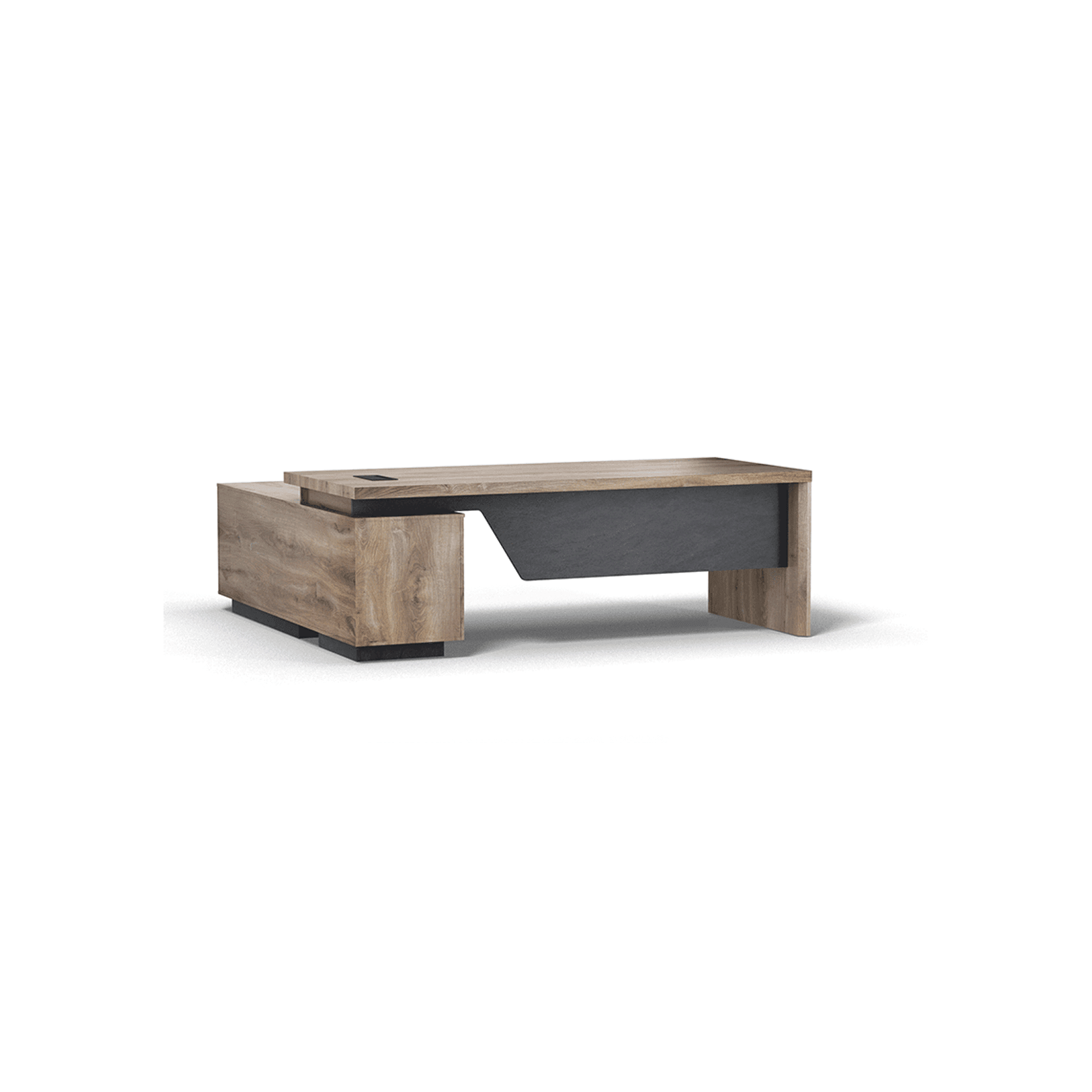 BALDER Executive Desk with Right Return 1.8-2.0M - Warm Oak & Black gallery detail image