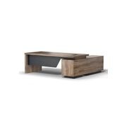 BALDER Executive Desk with Left Return 1.8-2.0M - Warm Oak & Black gallery detail image