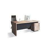 BALDER Executive Desk with Left Return 1.8-2.0M - Warm Oak & Black gallery detail image