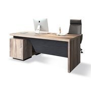 BALDER Executive Desk with Right Return 1.8-2.0M - Warm Oak & Black gallery detail image