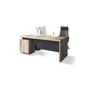 BALDER Executive Desk with Right Return 1.8-2.0M - Warm Oak & Black gallery detail image