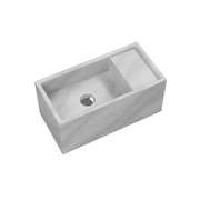 Marmo 550 Rectangle Wall Basin Turkish Carrara gallery detail image