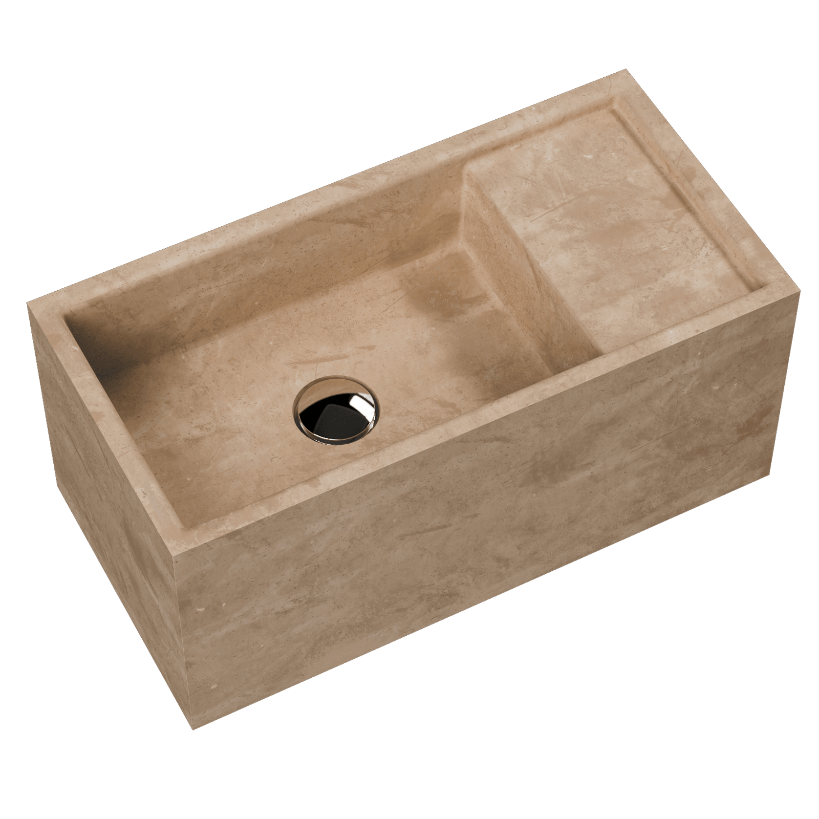 Marmo 550 Rectangle Wall Basin Travertine gallery detail image
