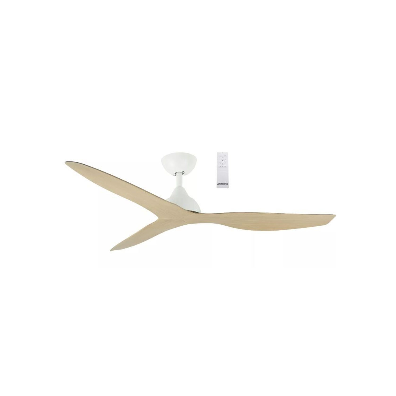 Martec Avoca 52″ DC Smart WIFI Ceiling Fan - Matt White / Oak gallery detail image