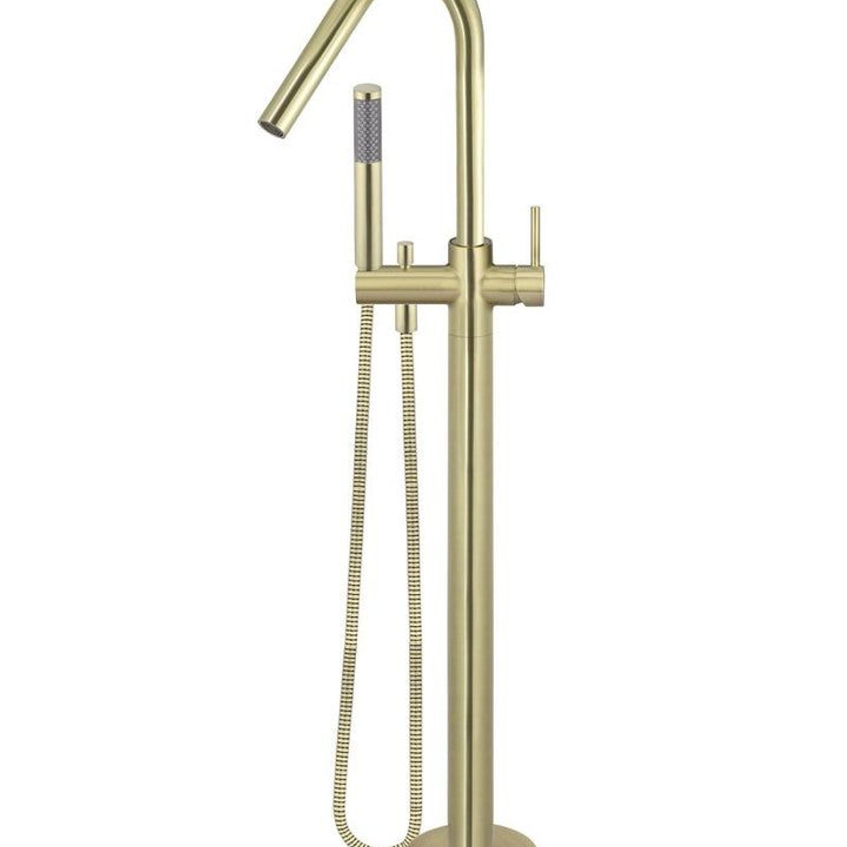 Meir Round Freestanding Bath Spout and Hand Shower Lustre Bronze gallery detail image