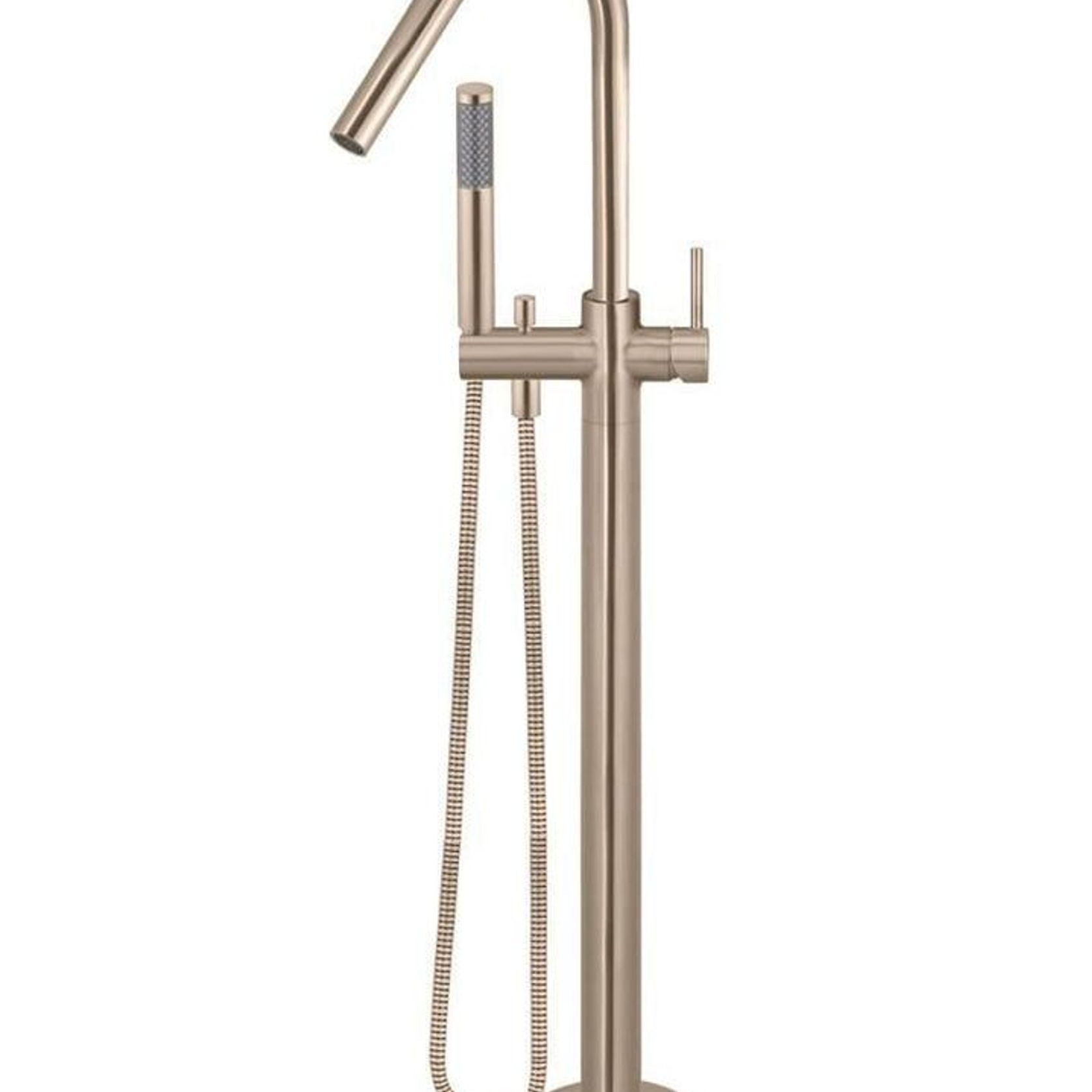 Meir Round Freestanding Bath Spout and Hand Shower Lustre Bronze gallery detail image