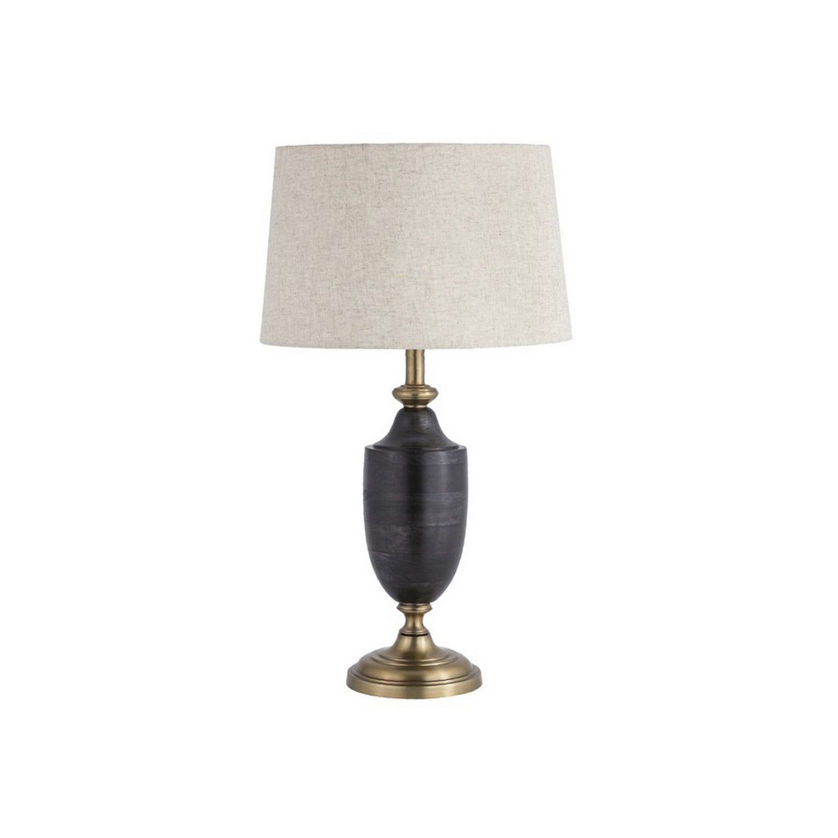 Metal & Wood Table Lamp With Shade gallery detail image