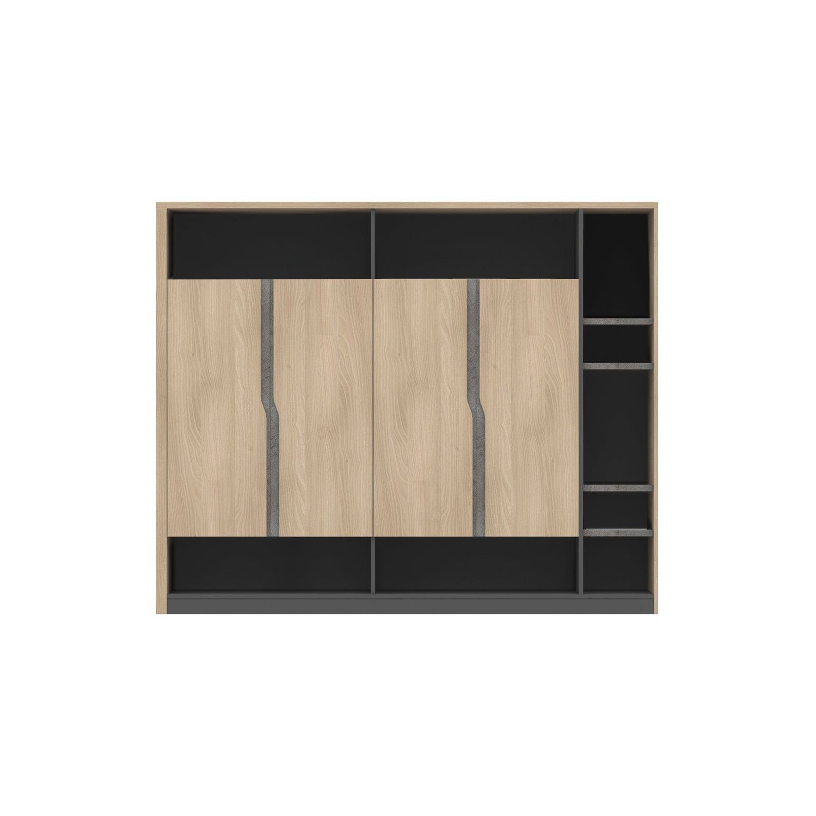 BAXTER Display Cabinet 190cm - Acacia & Carbon Grey gallery detail image