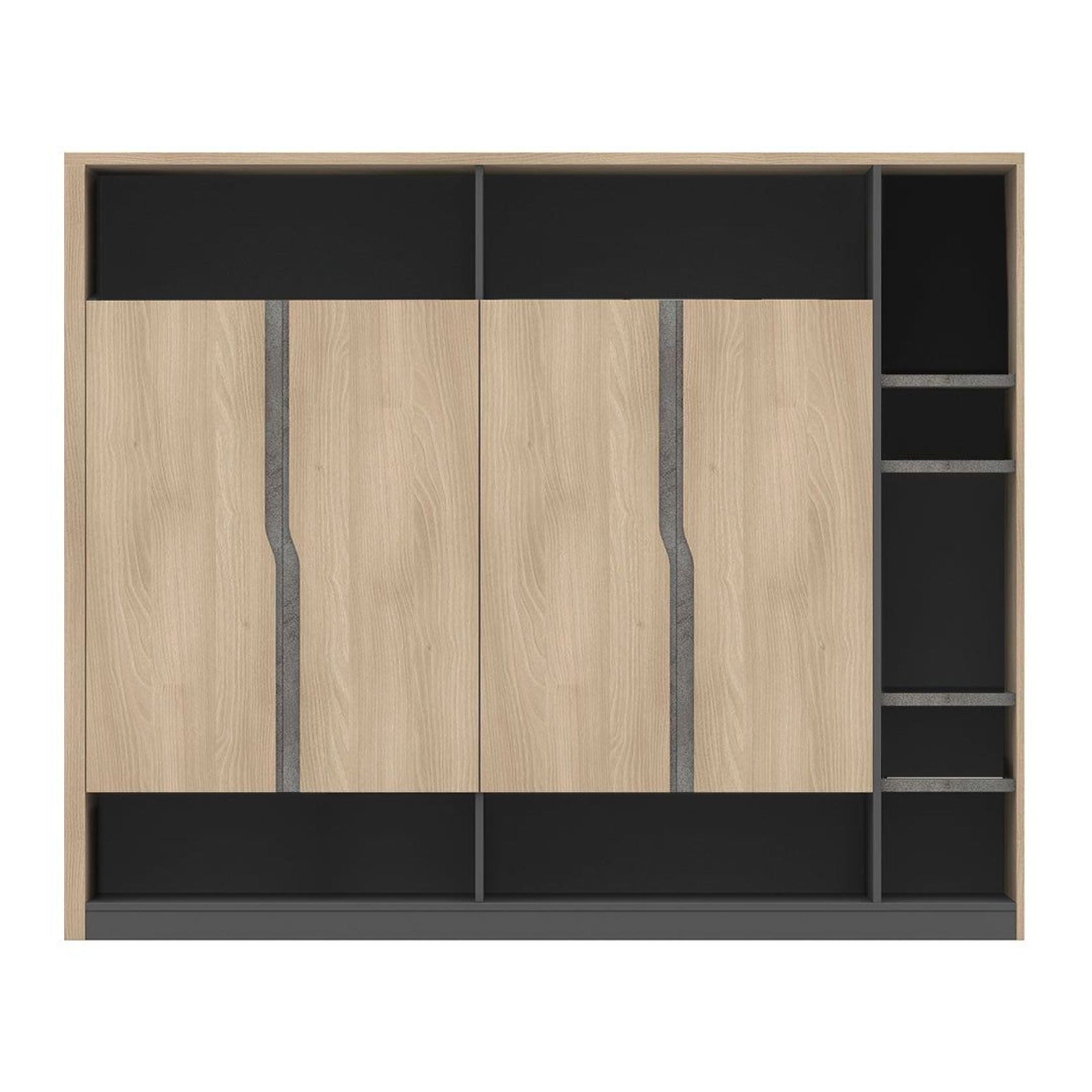 BAXTER Display Cabinet 190cm - Acacia & Carbon Grey gallery detail image