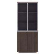 CARTER Display Unit 2 Door Bookcase 80cm - Coffee Grey gallery detail image