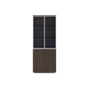 CARTER Display Unit 2 Door Bookcase 80cm -  Coffee Grey gallery detail image