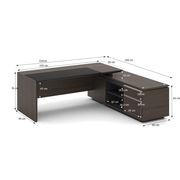 CARTER Executive Office Desk with Right Return 2.2M - Coffee & Charcoal gallery detail image