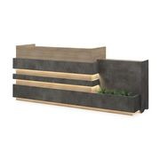 KERAN  Reception Desk 2.44M Right Panel - Acacia & Carbon Grey Colour gallery detail image