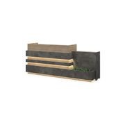 KERAN  Reception Desk 2.44M Right Panel - Acacia & Carbon Grey Colour gallery detail image