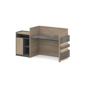 KERAN  Reception Desk 1.8M Right Panel - Acacia & Carbon Grey Colour gallery detail image