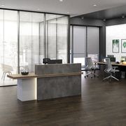 JARIN Reception Desk 2.4M Left Panel - Carbon & White gallery detail image
