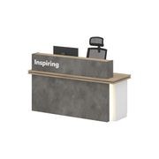 JARIN  Reception Desk 1.8M Right Panel - Carbon Grey & White Colour gallery detail image