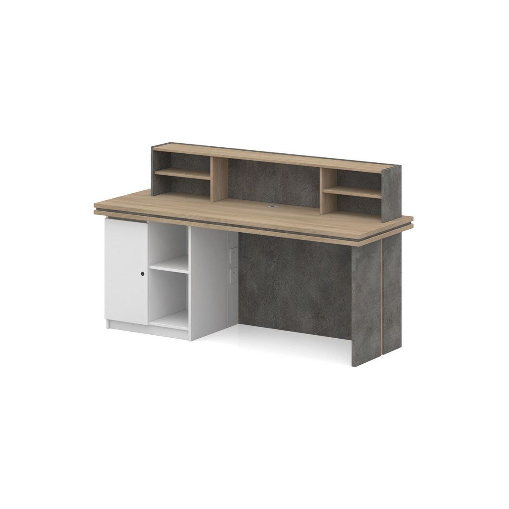 JARIN  Reception Desk 1.8M Right Panel - Carbon Grey & White Colour gallery detail image