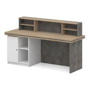 JARIN  Reception Desk 1.8M Right Panel - Carbon Grey & White Colour gallery detail image