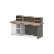 JARIN  Reception Desk 1.8M Right Panel - Carbon Grey & White Colour gallery detail image