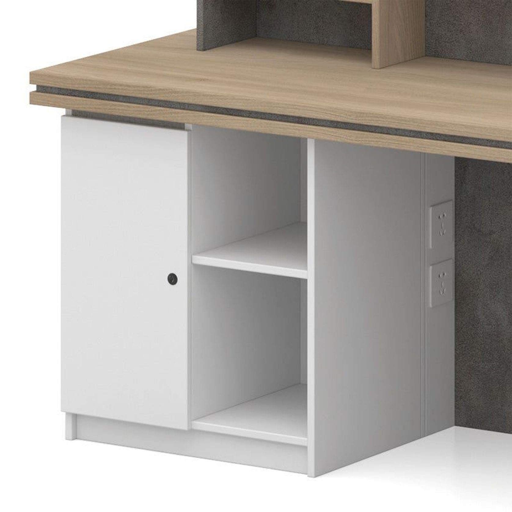 JARIN  Reception Desk 1.8M Right Panel - Carbon Grey & White Colour gallery detail image