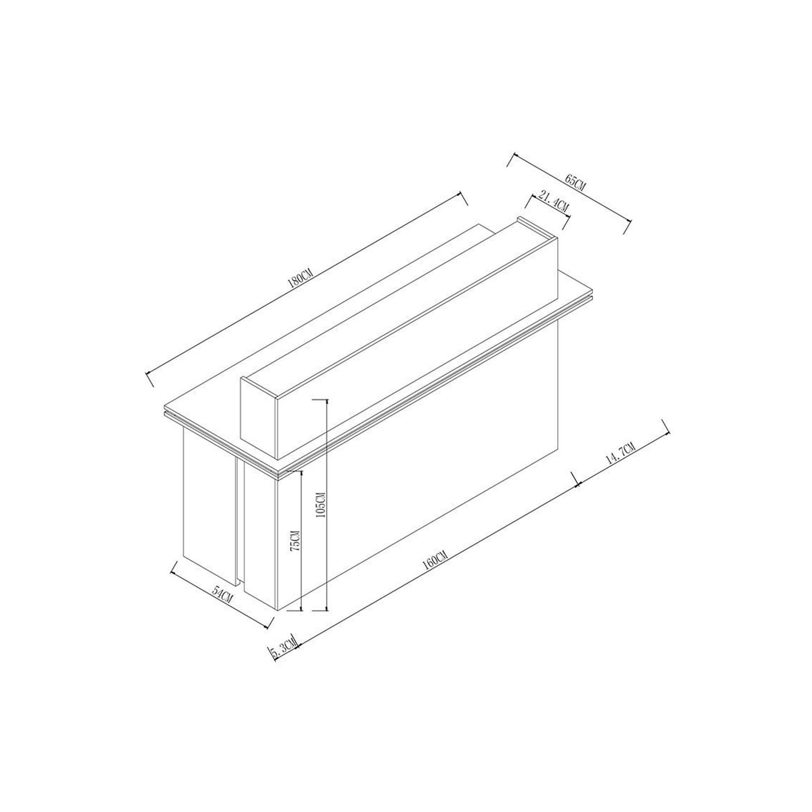 JARIN  Reception Desk 1.8M Right Panel - Carbon Grey & White Colour gallery detail image