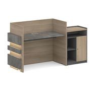 KERAN  Reception Desk 1.8M Left Panel - Acacia & Carbon Grey Colour gallery detail image