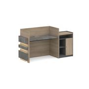 KERAN  Reception Desk 1.8M Left Panel - Acacia & Carbon Grey Colour gallery detail image