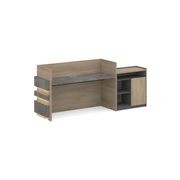 KERAN Reception Desk 2.44M Left Panel - Acacia & Carbon Grey Colour gallery detail image