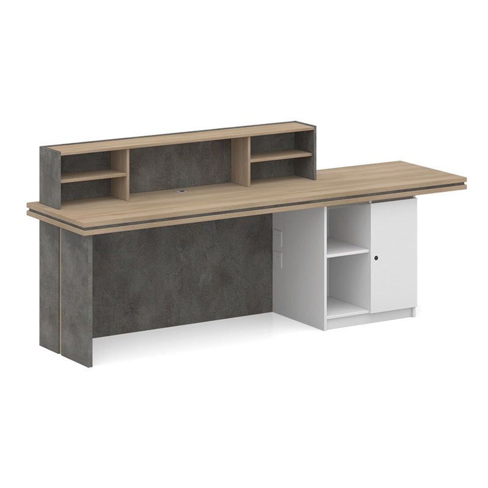 JARIN Reception Desk 2.4M Left Panel - Carbon & White gallery detail image