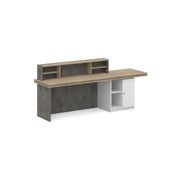 JARIN Reception Desk 2.4M Left Panel - Carbon & White gallery detail image