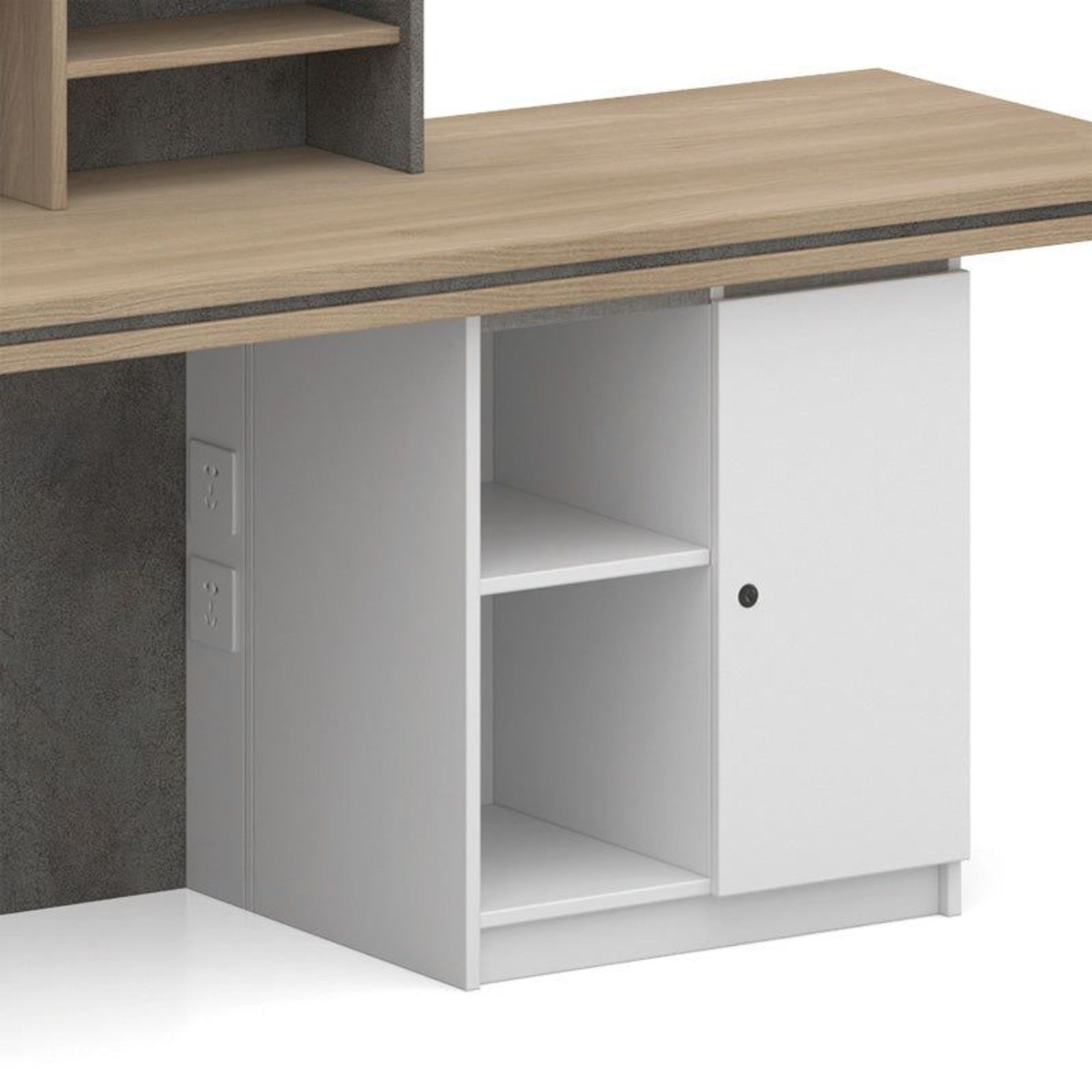 JARIN Reception Desk 2.4M Left Panel - Carbon & White gallery detail image