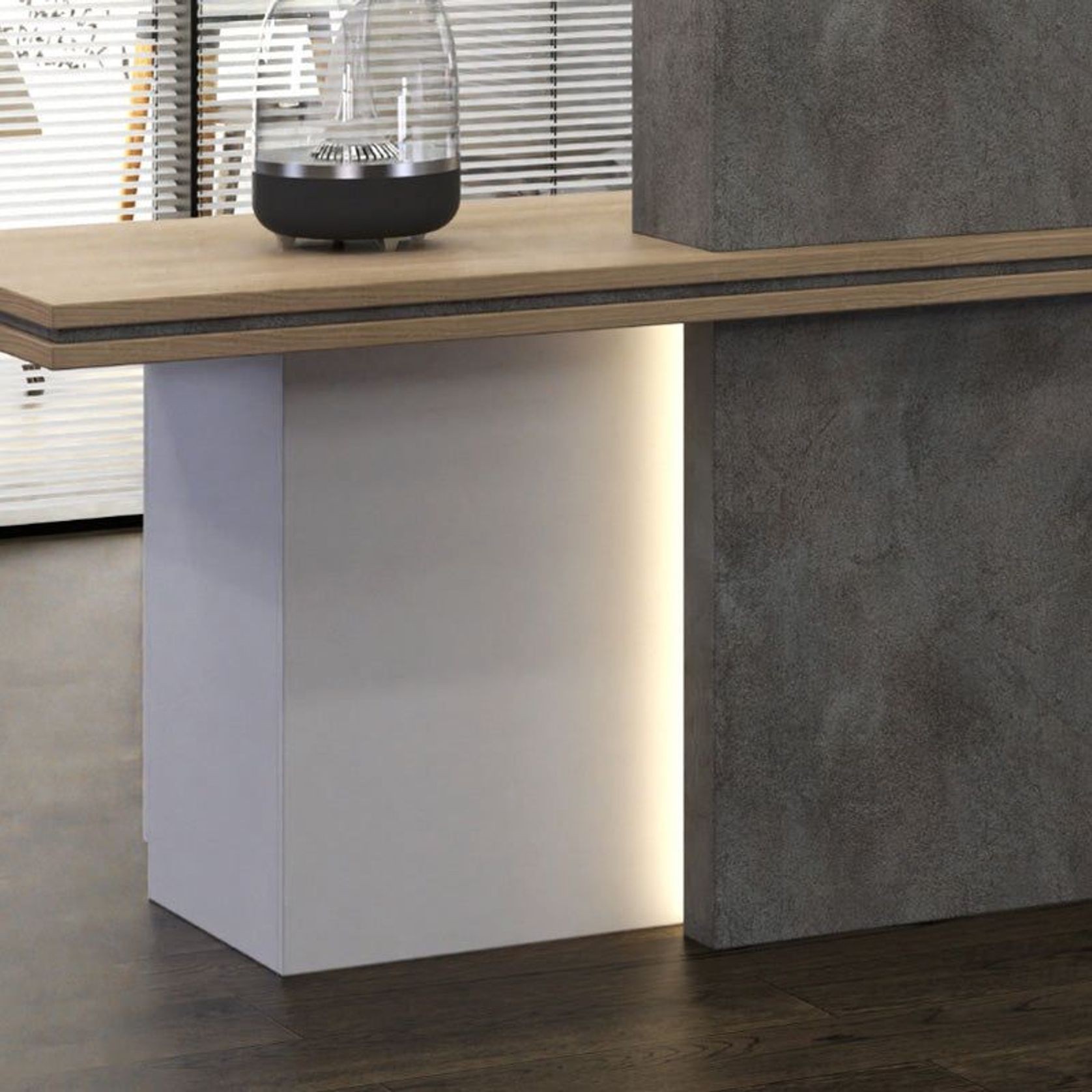 JARIN Reception Desk 2.4M Left Panel - Carbon & White gallery detail image