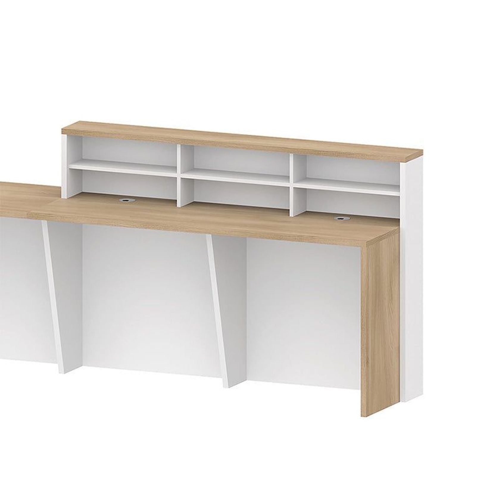 HELMER Reception Desk 2.4M Right Panel - Oak & White gallery detail image