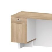 HELMER Reception Desk 2.4M Left Panel - Oak & white gallery detail image