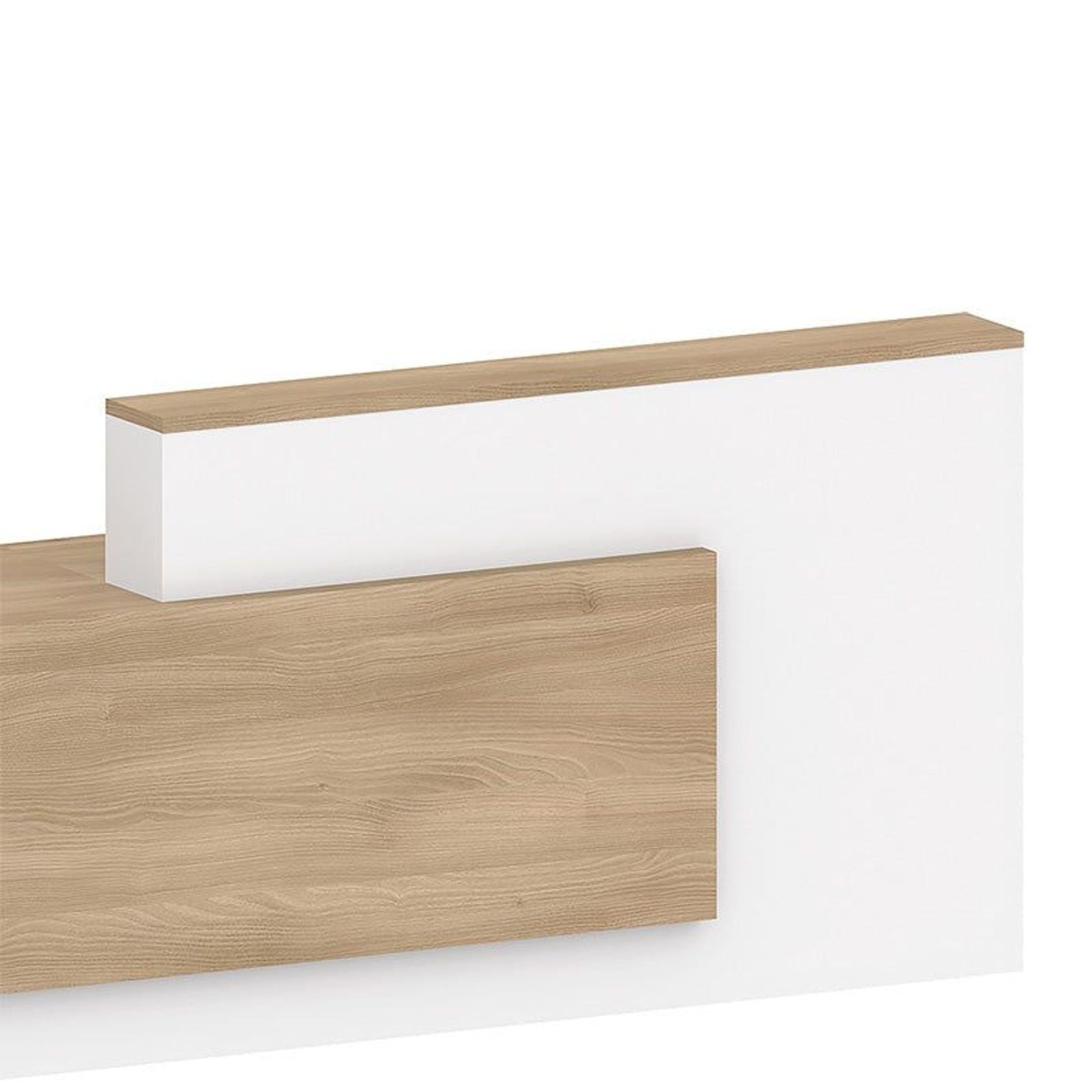 HELMER Reception Desk 2.4M Left Panel - Oak & white gallery detail image