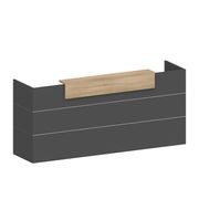 BELEN Reception Desk 2.4M - Acacia & Carbon Grey gallery detail image