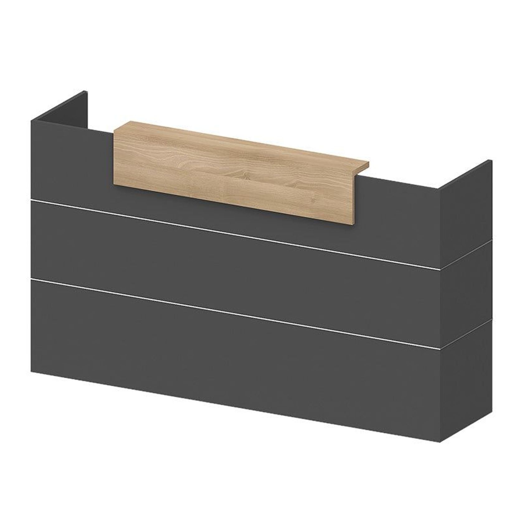 BELEN Reception Desk 1.8M - Acacia & Carbon Grey gallery detail image