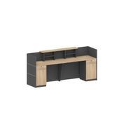 BELEN Reception Desk 2.4M - Acacia & Carbon Grey gallery detail image