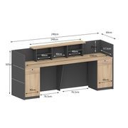 BELEN Reception Desk 2.4M - Acacia & Carbon Grey gallery detail image