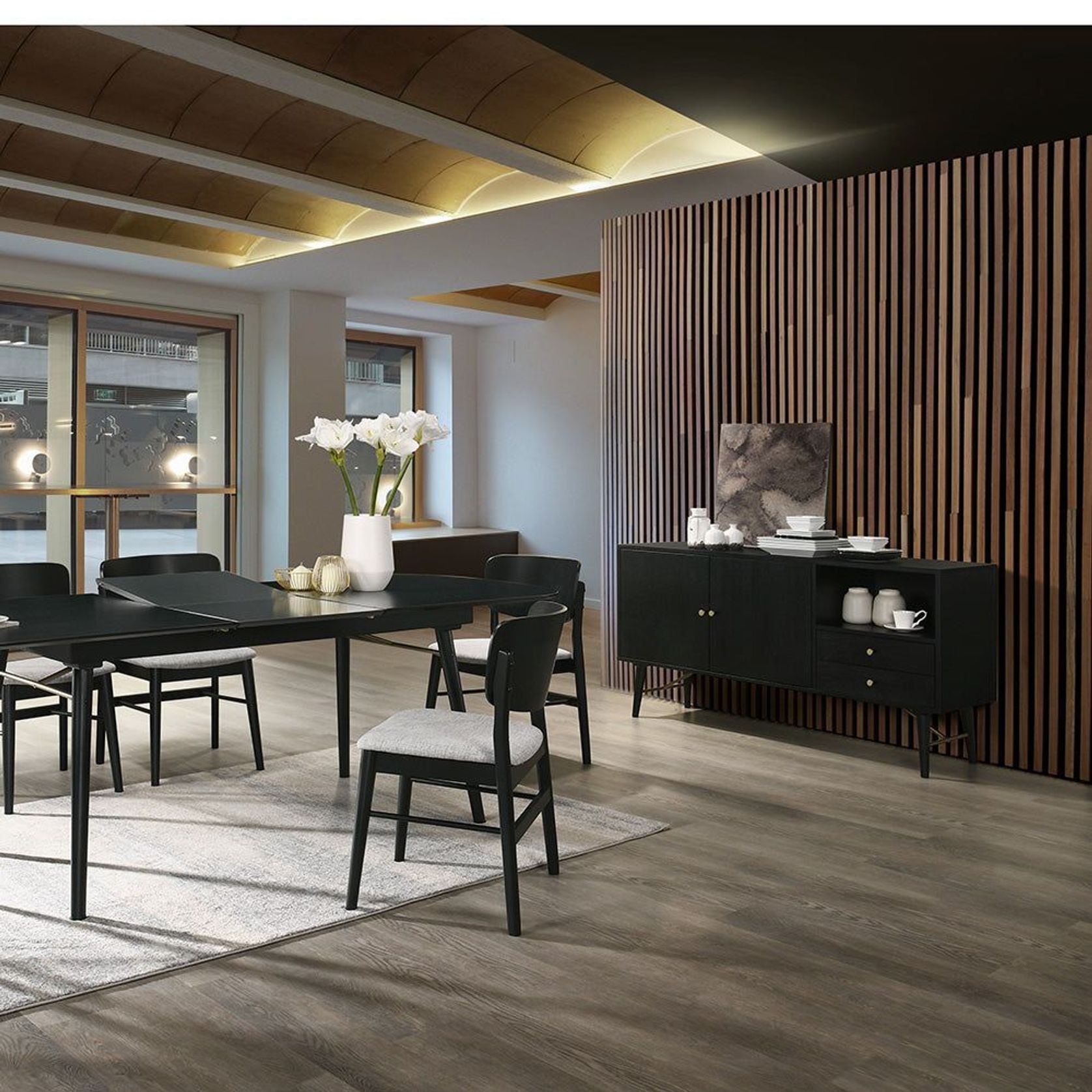 RANIA Sideboard Buffet 160cm - Black Ash gallery detail image