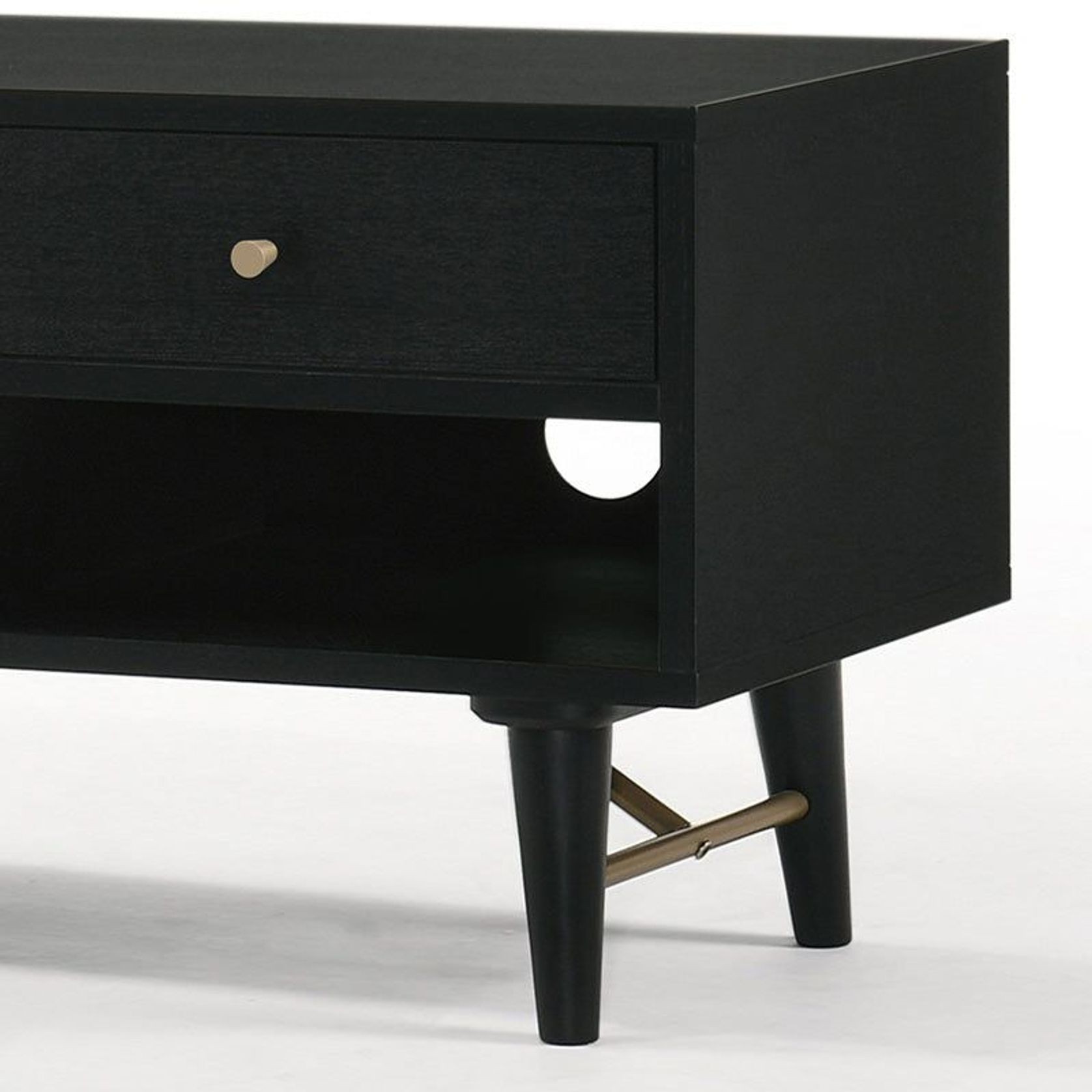 RANIA Entertainment TV Unit 170cm - Black Ash gallery detail image