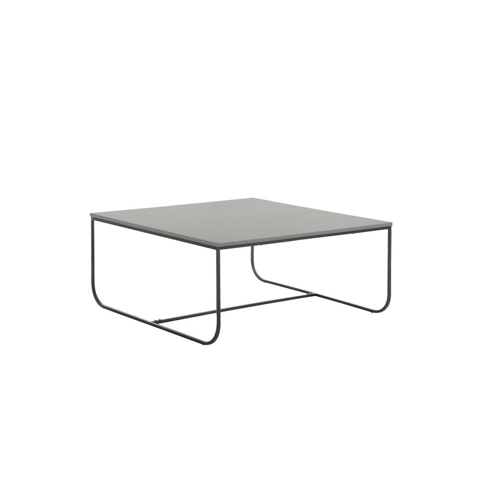 MARIT Coffee Table - 90cm - Grey + Black Metal gallery detail image