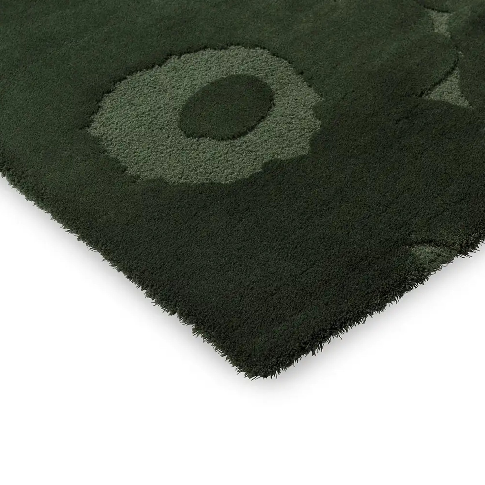 Marimekko Unikko - Dark Green | 100% Wool Designer Floor Rug gallery detail image