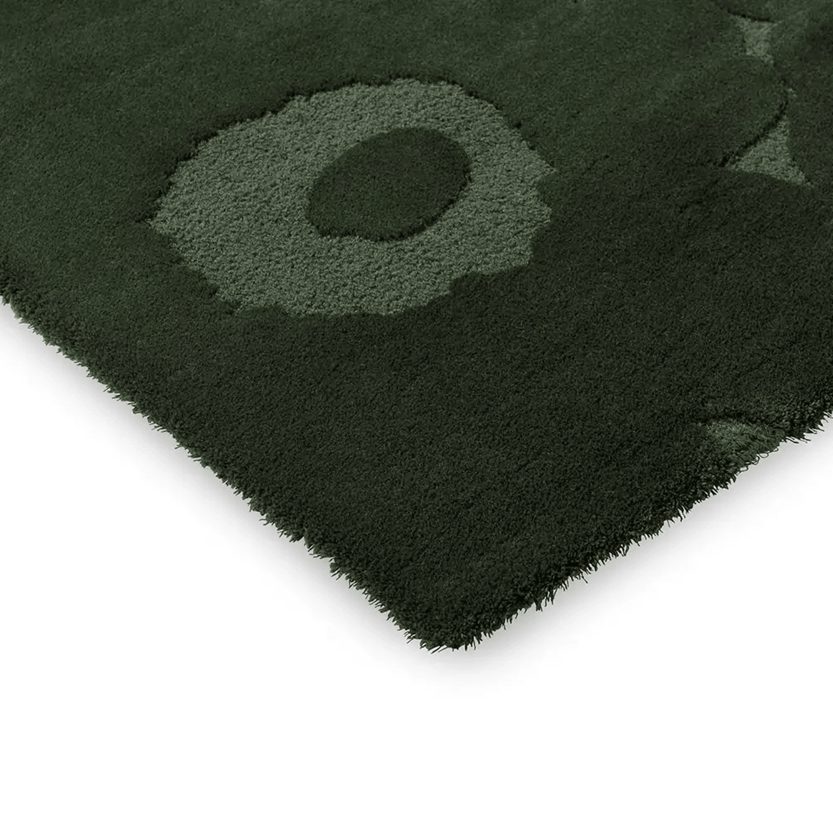 Marimekko Unikko - Dark Green | 100% Wool Designer Floor Rug gallery detail image